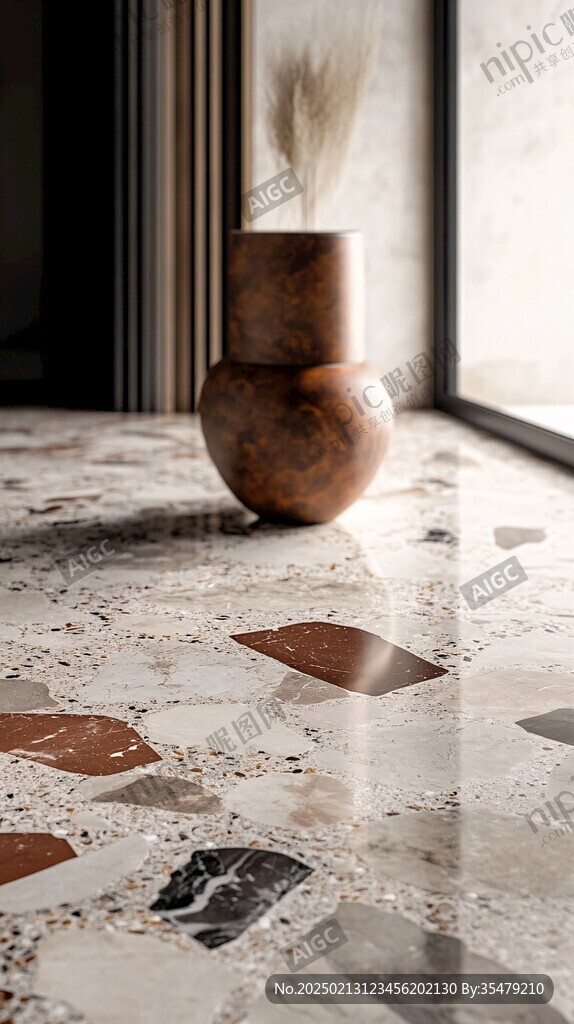 极简金箔石根线条对拼