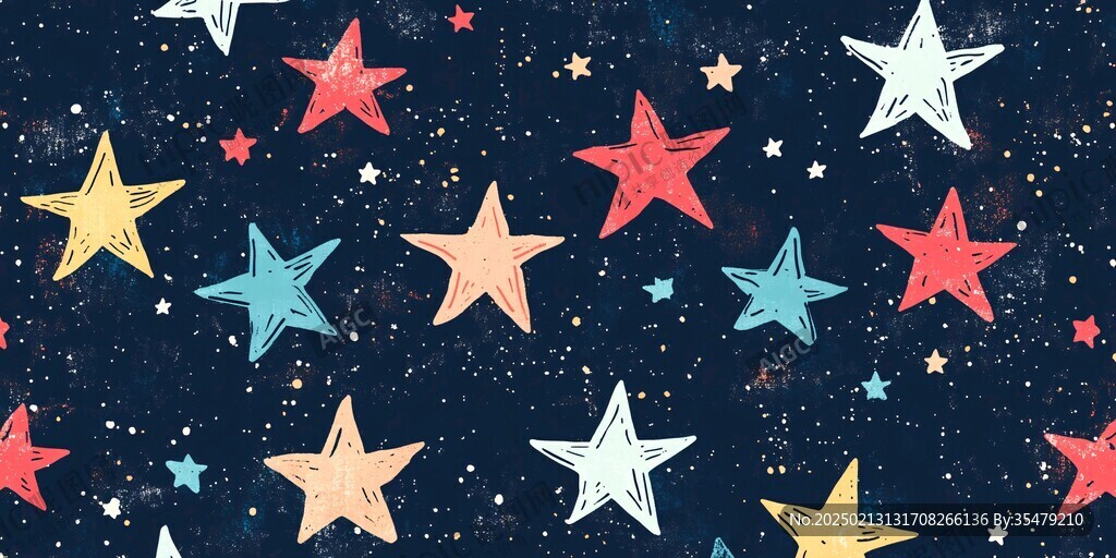 壁纸儿童卡通幻彩星星