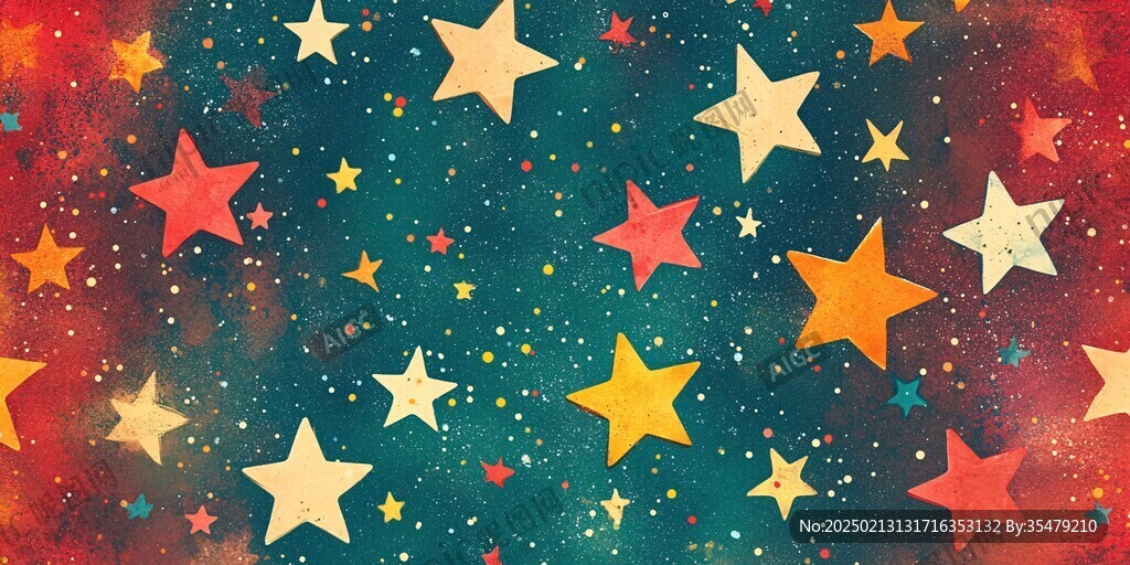 壁纸儿童卡通幻彩星星