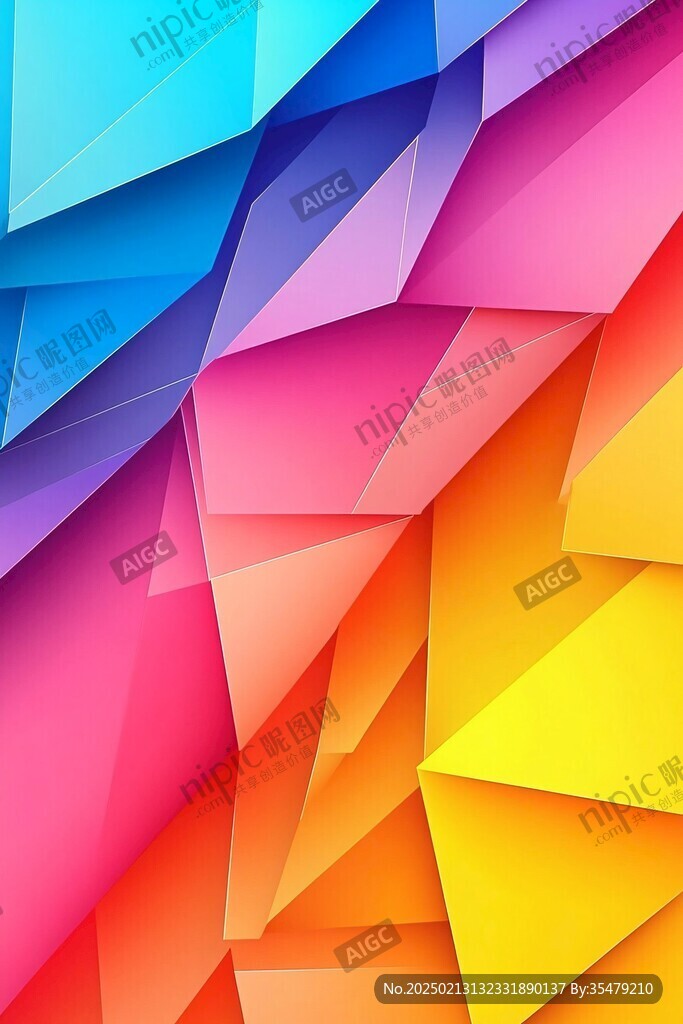 炫彩撞色立体质感背景