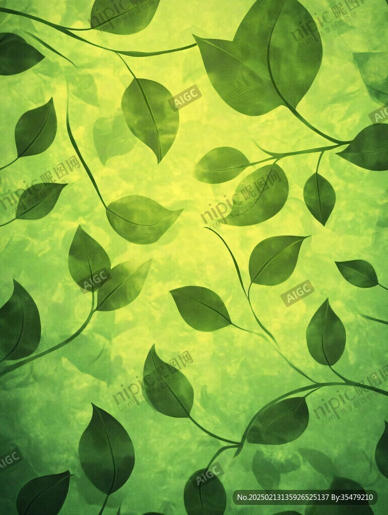 高清绿叶背景图片