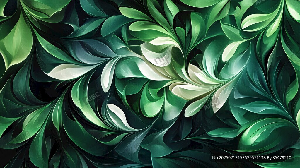 绿色叶片背景墙素材