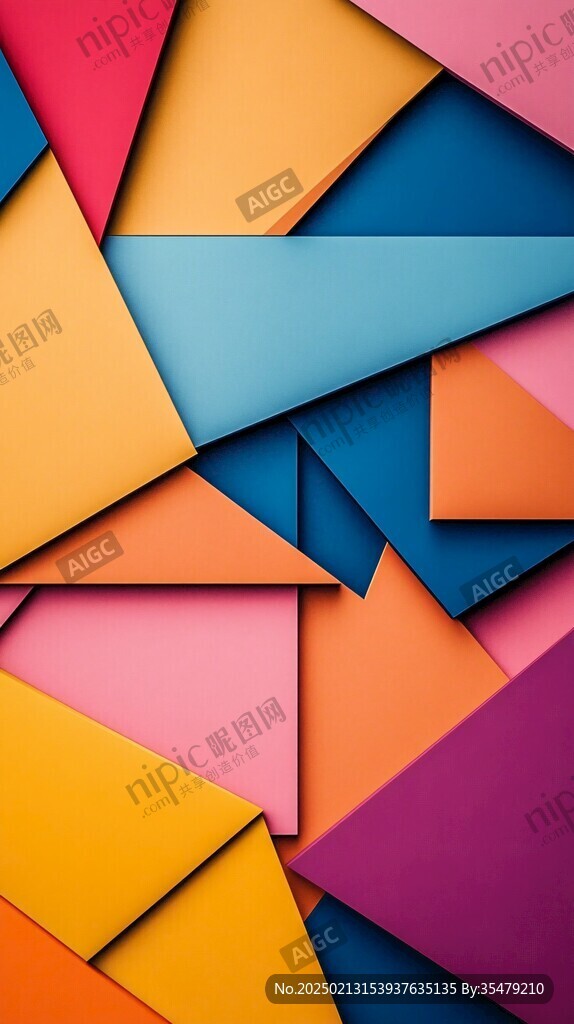 炫彩撞色立体质感背景