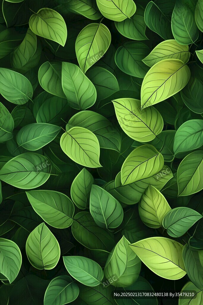 高清绿叶背景图片