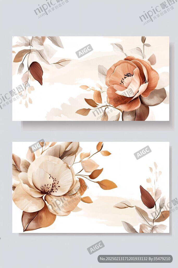 高端抽象花卉色块