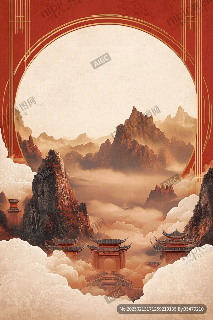 北欧美式天宫风景画