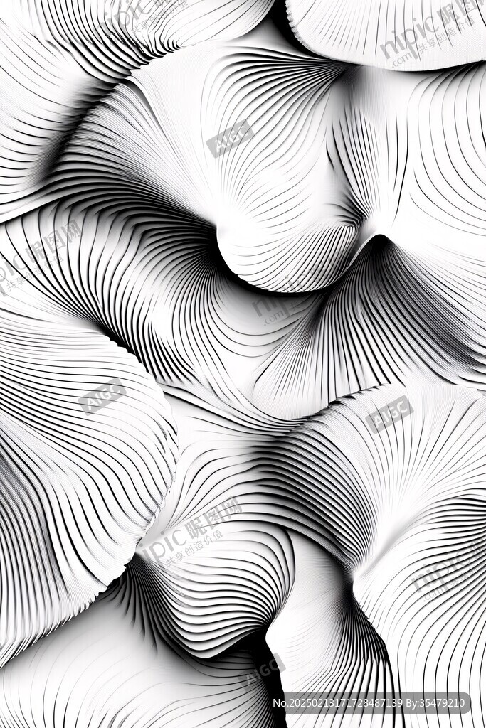 黑白纹理曲线动感线条
