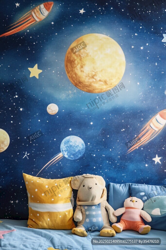 壁纸儿童卡通幻彩星星