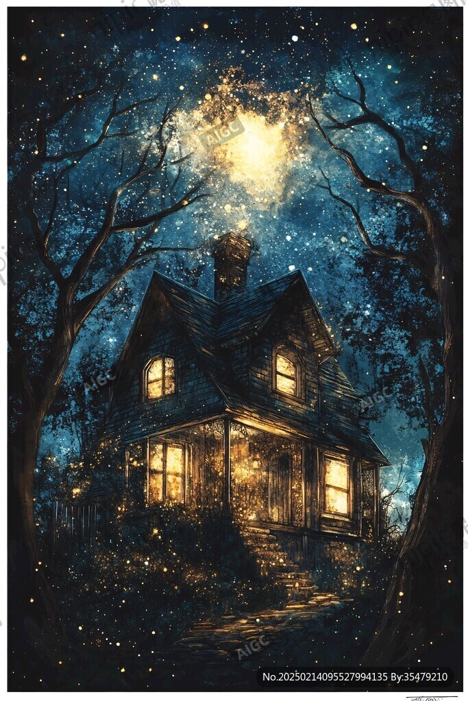 梦幻夜晚立体画