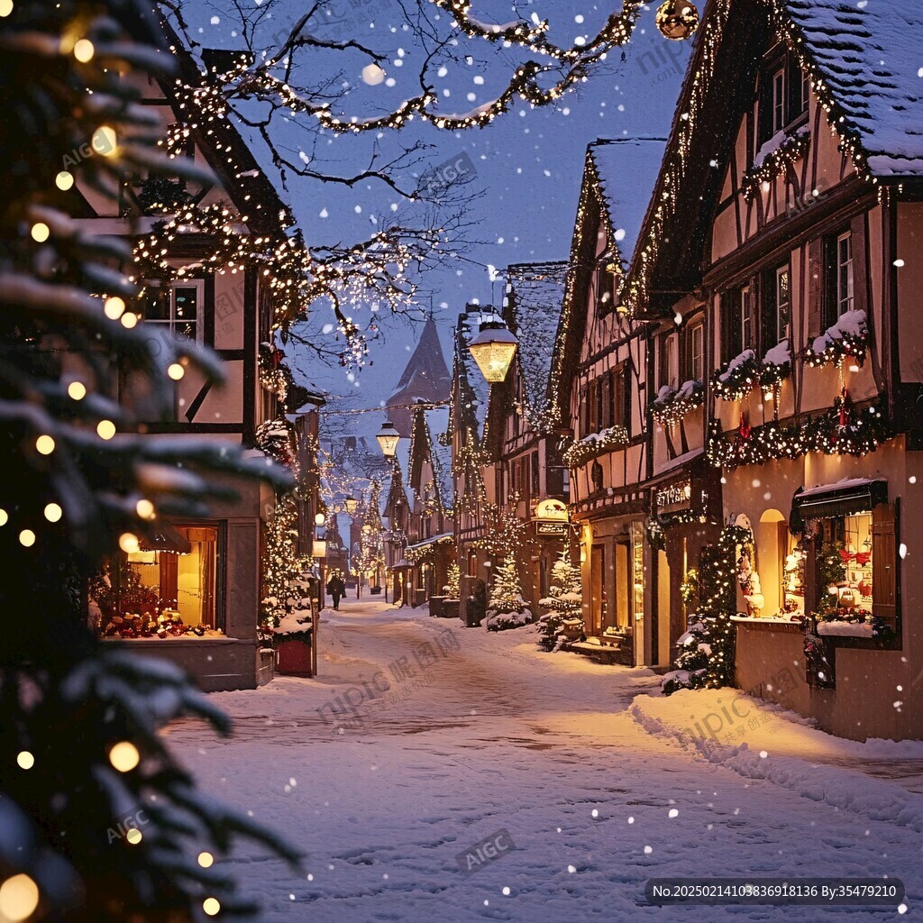 欧洲小镇圣诞节
