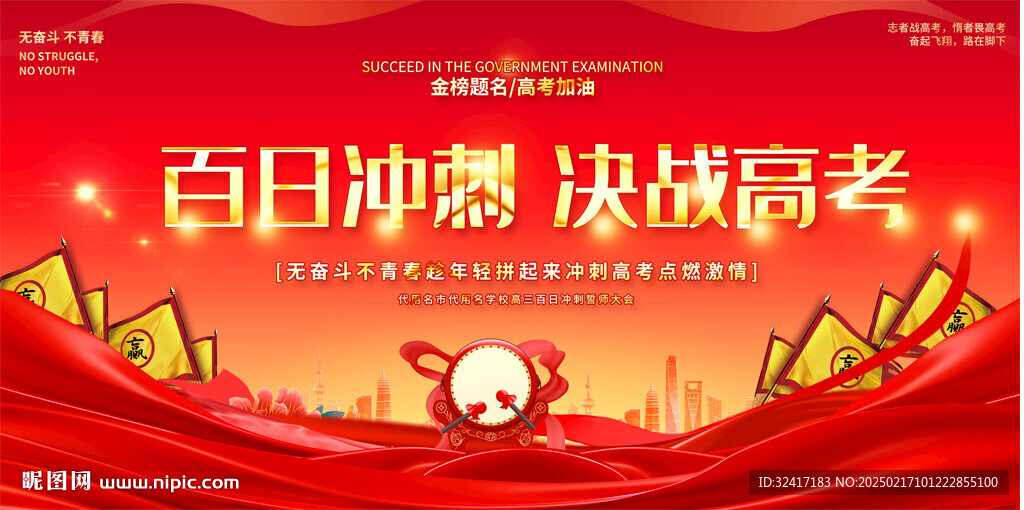 百日冲刺决战高考背景