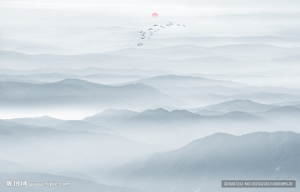 新中式山水背景墙