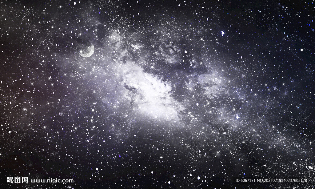 浩瀚灰色宇宙星空背景墙