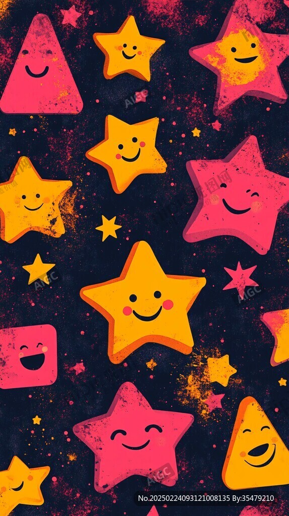 壁纸儿童卡通幻彩星星