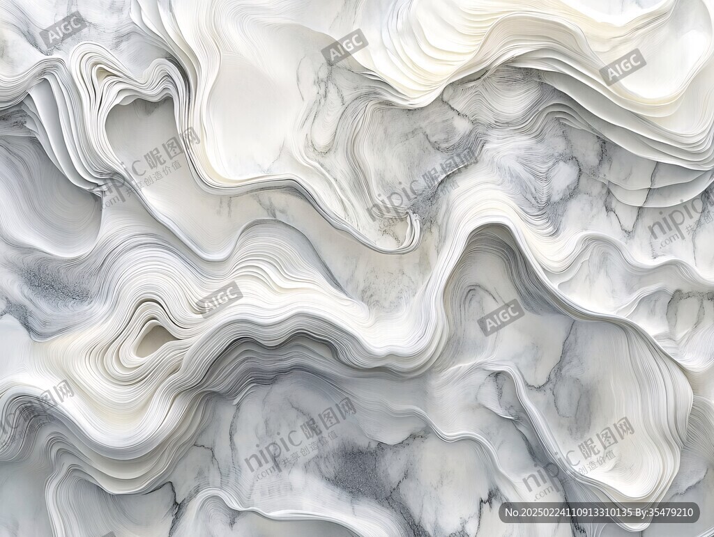 渐变抽象流体装饰画