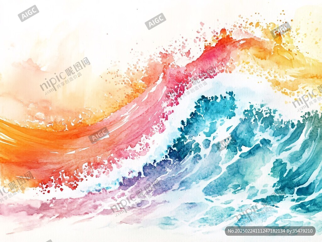 彩色创意海洋流体画