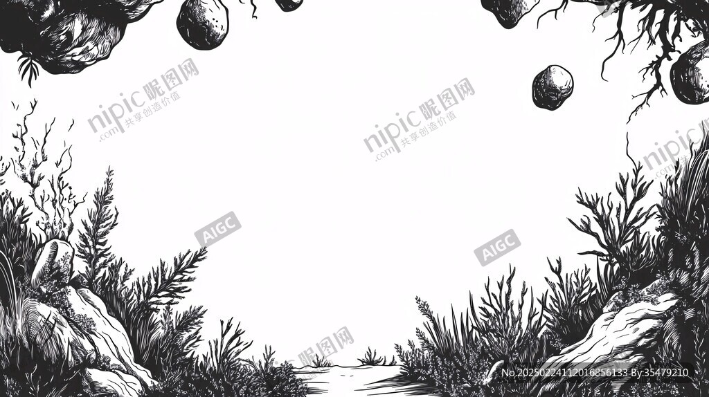 插画海报线稿底图背景