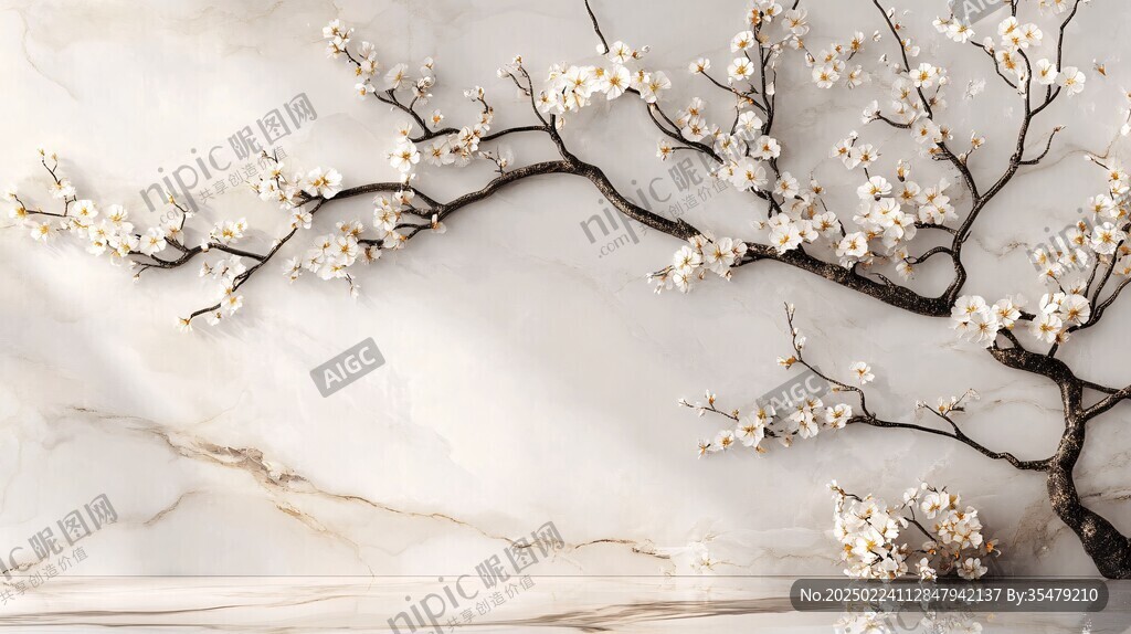 梅花轻奢背景墙
