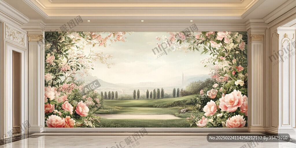 牡丹题材电视背景