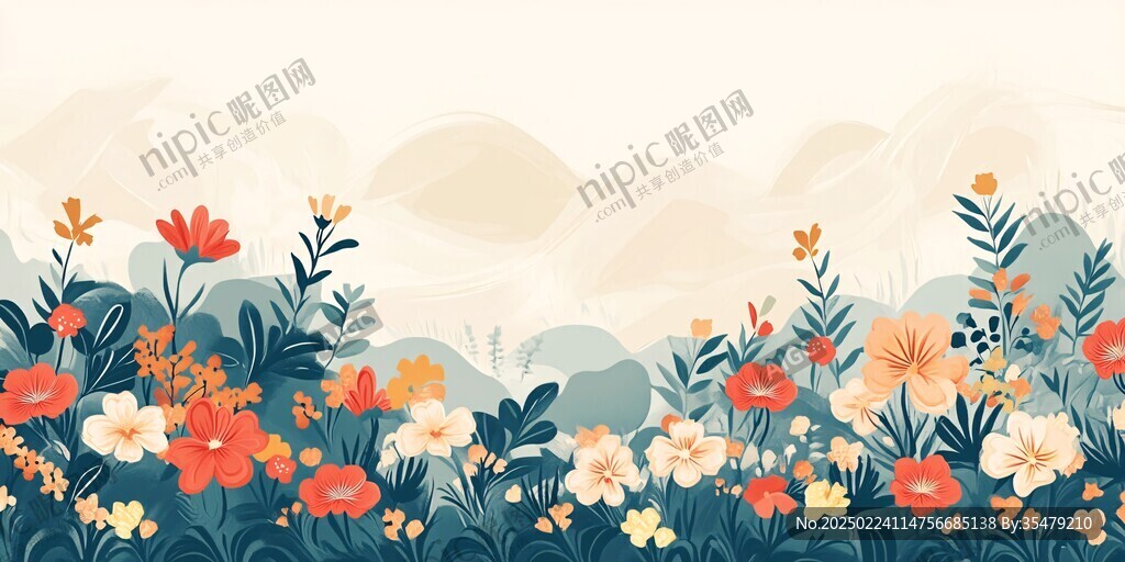 植物背景扁平插画