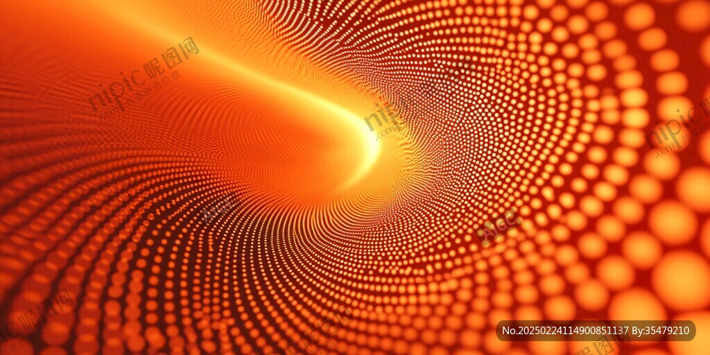 科技感十足的橙色光晕背景图片