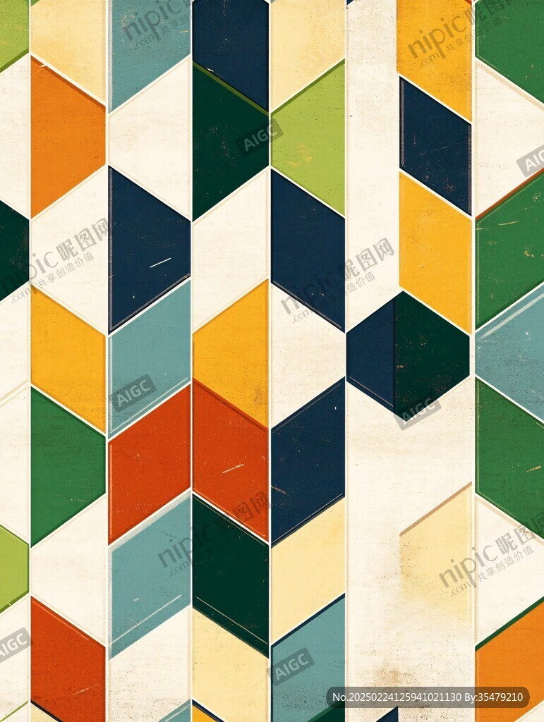 色块拼花背景