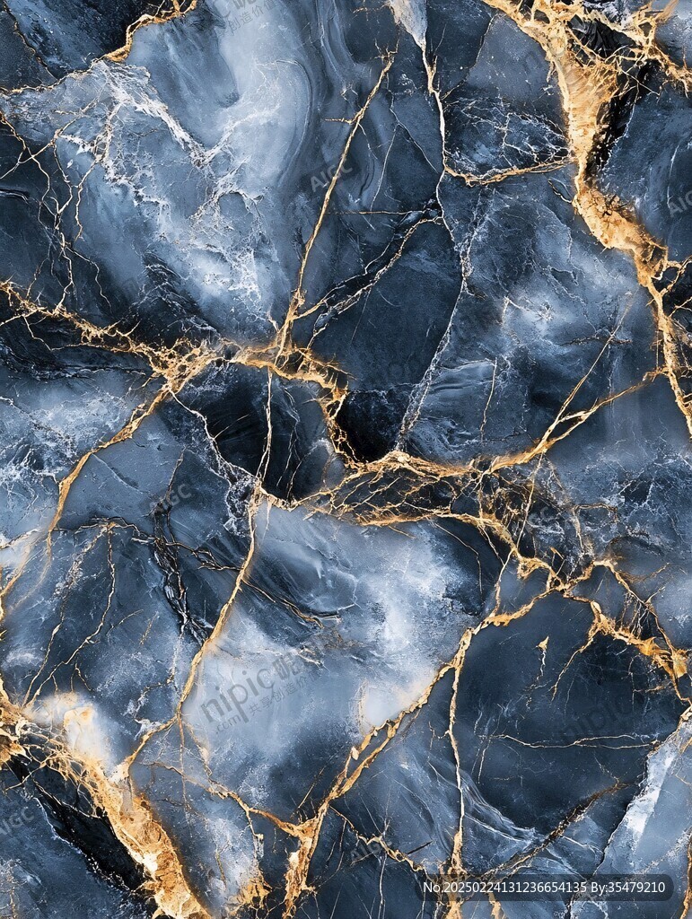 蓝色透光大理石装饰画