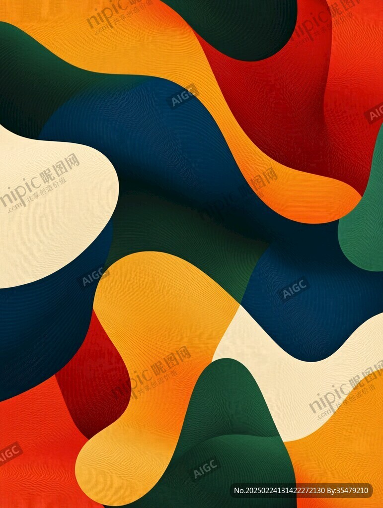 简洁大气拼色曲线纹理