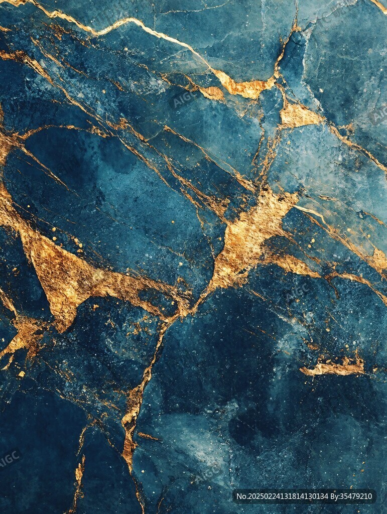 蓝底金线大理石