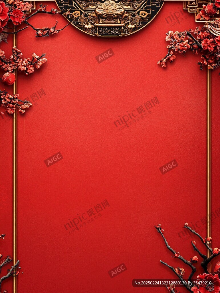 中式婚礼海报背景