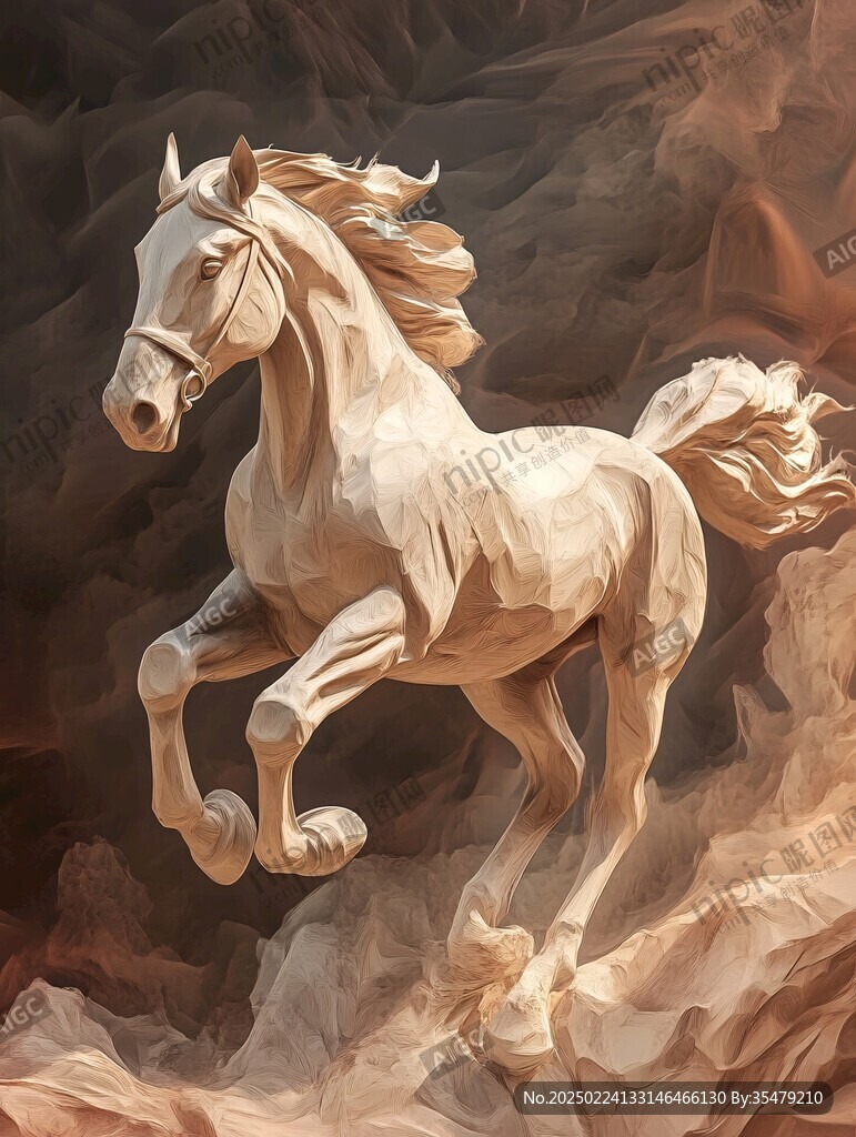 3d浮雕马装饰画