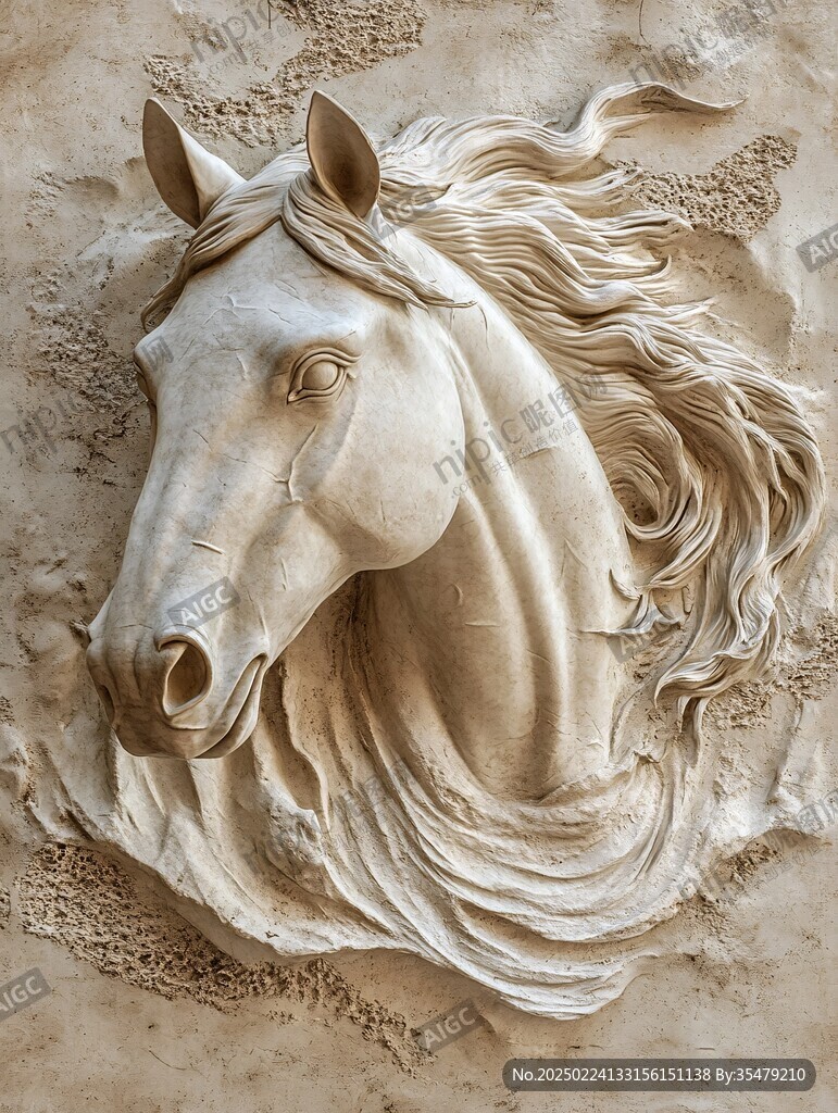 3d浮雕马装饰画