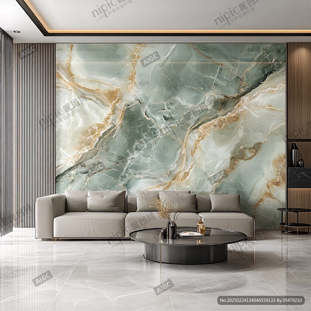现代北欧大理石背景墙