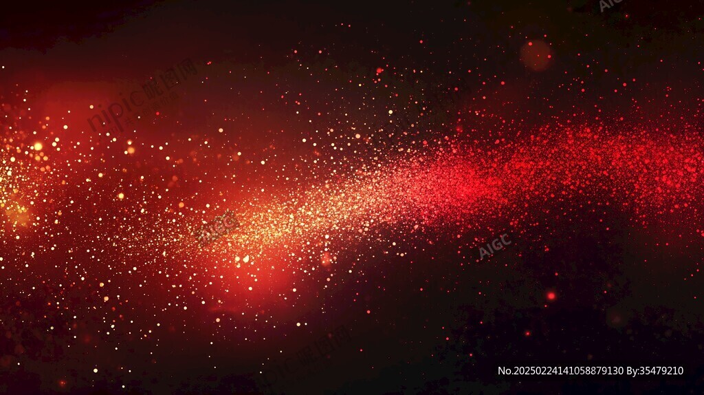 红色梦幻星光点背景