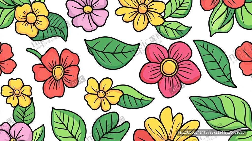 卡通印花花卉壁纸