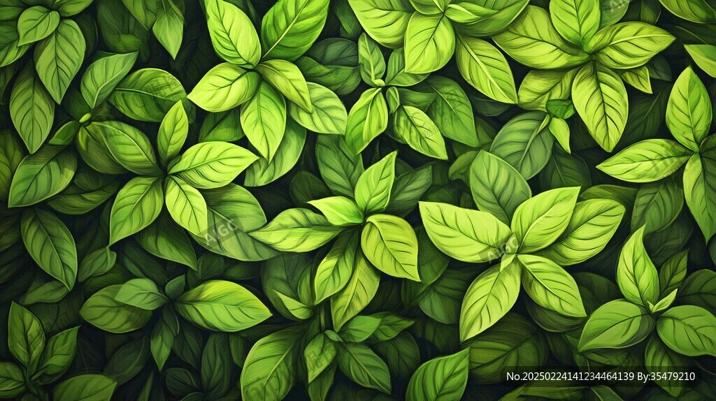 高清绿叶背景图片