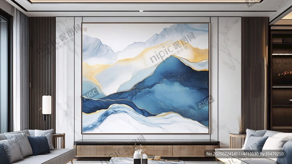 新中禅意山水岩彩画