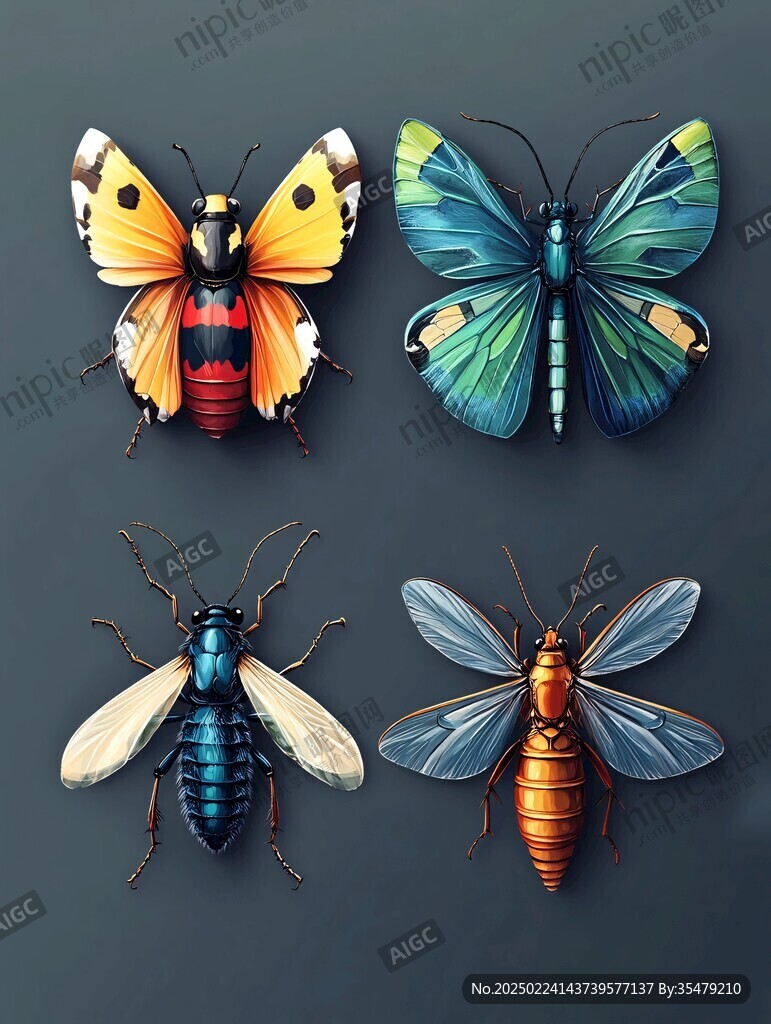 原创卡通昆虫形象