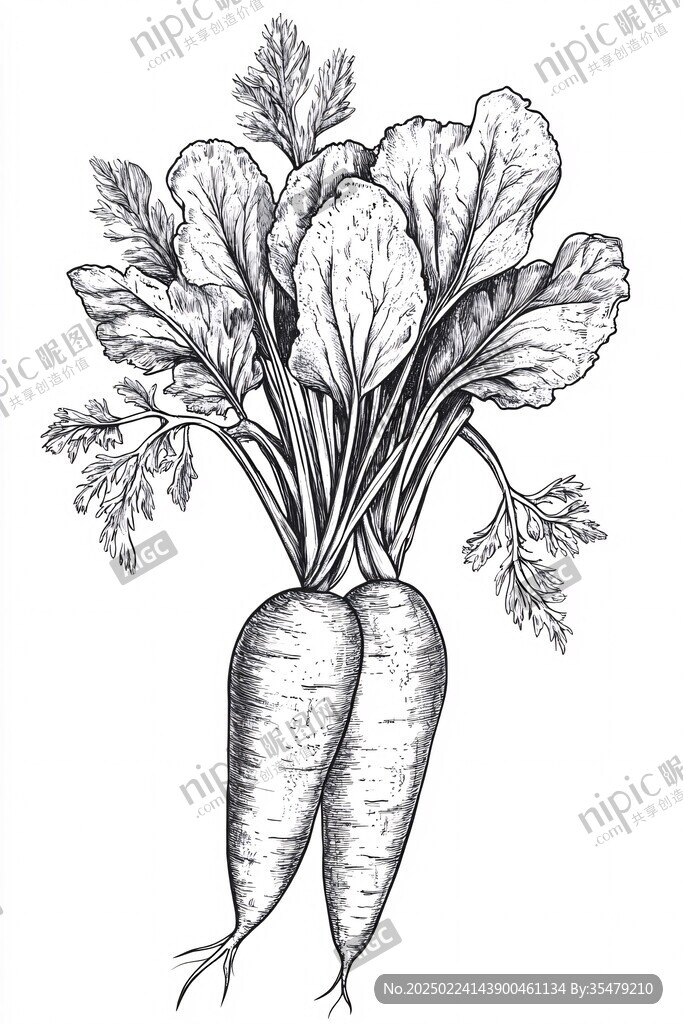 胡萝卜线稿