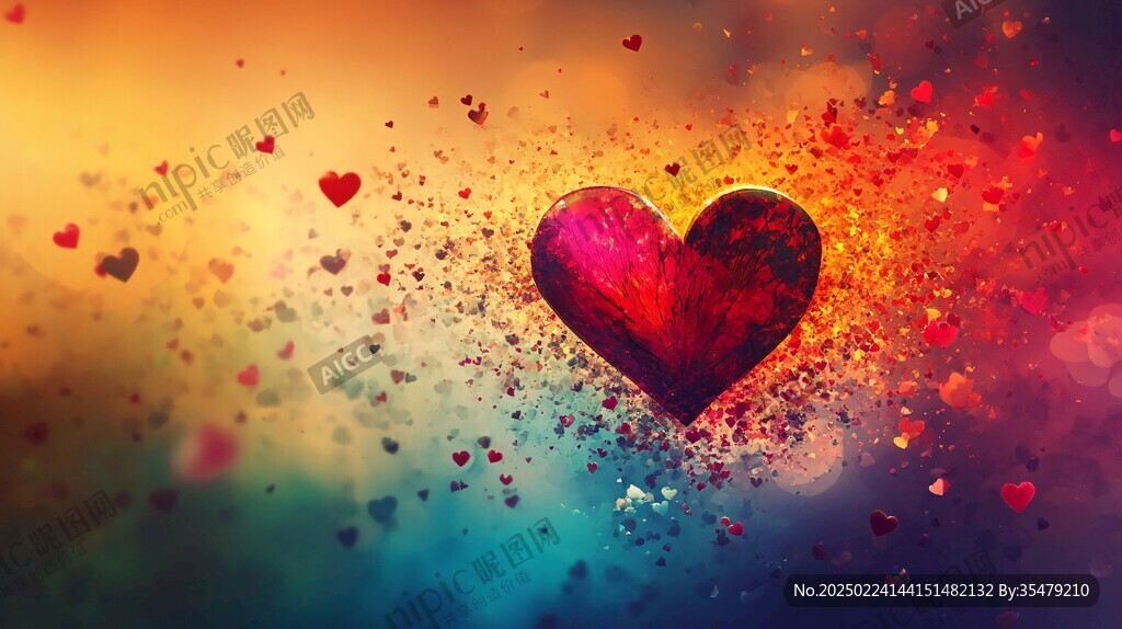 心动浪漫氛围背景