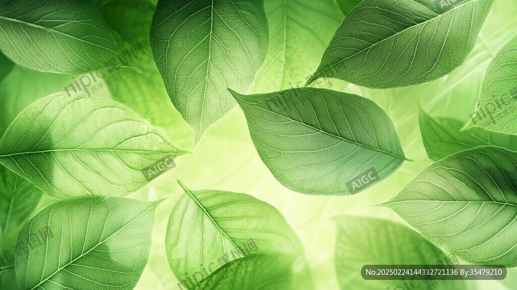 高清绿叶背景图片