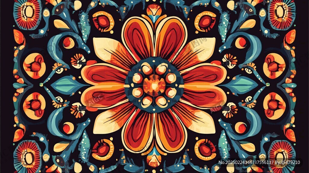 民族风花卉抽象花型