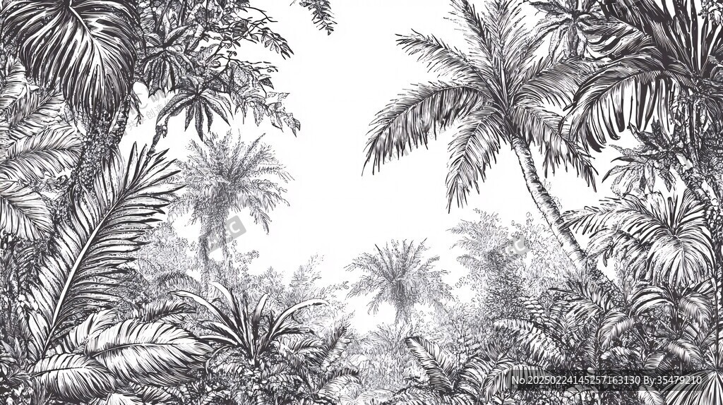 热带雨林线描