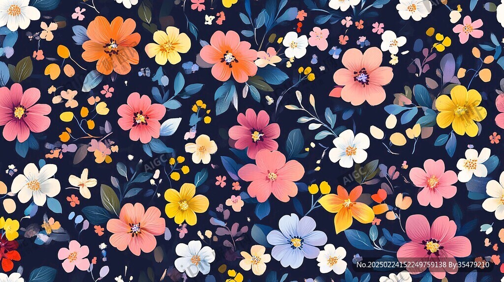 卡通印花花卉壁纸