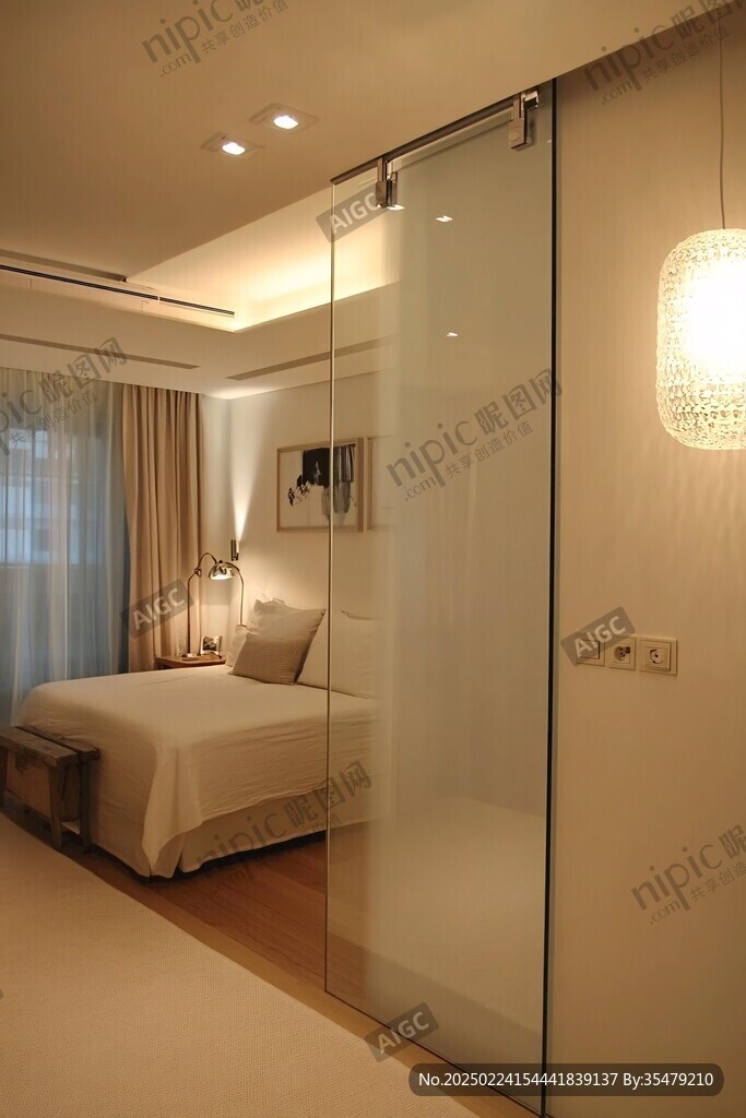 卧室玻璃推垃门