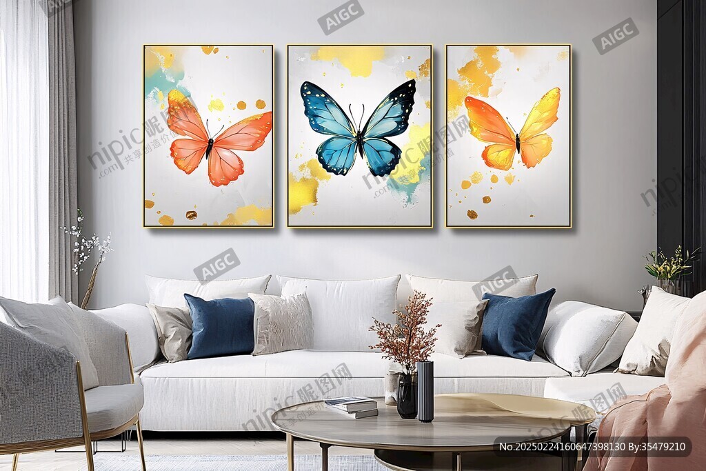 客厅二联晶瓷画