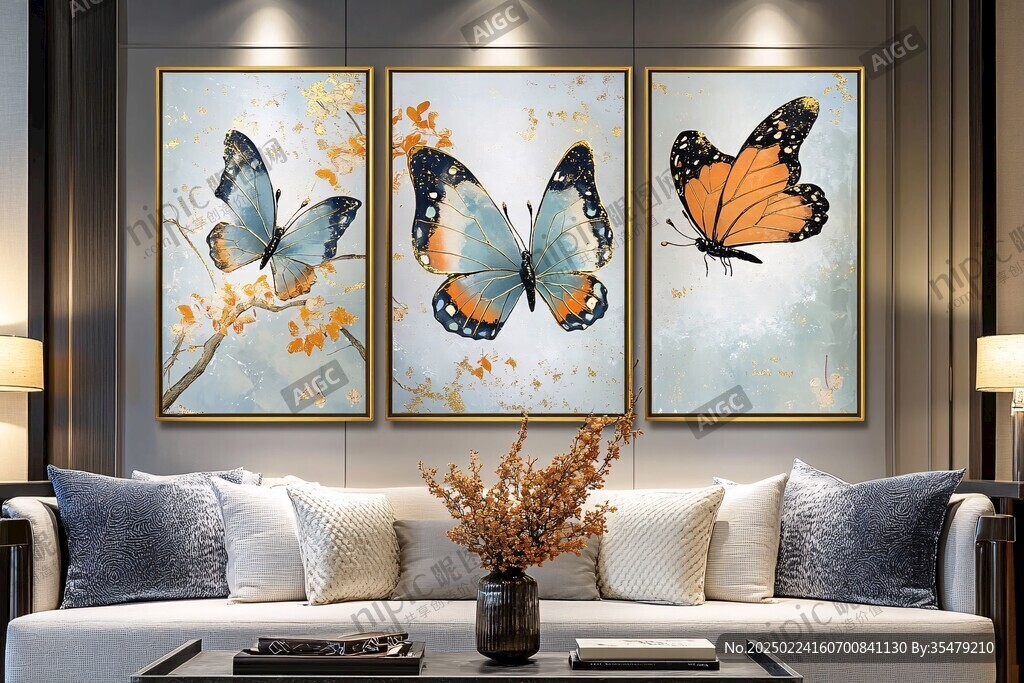 客厅二联晶瓷画