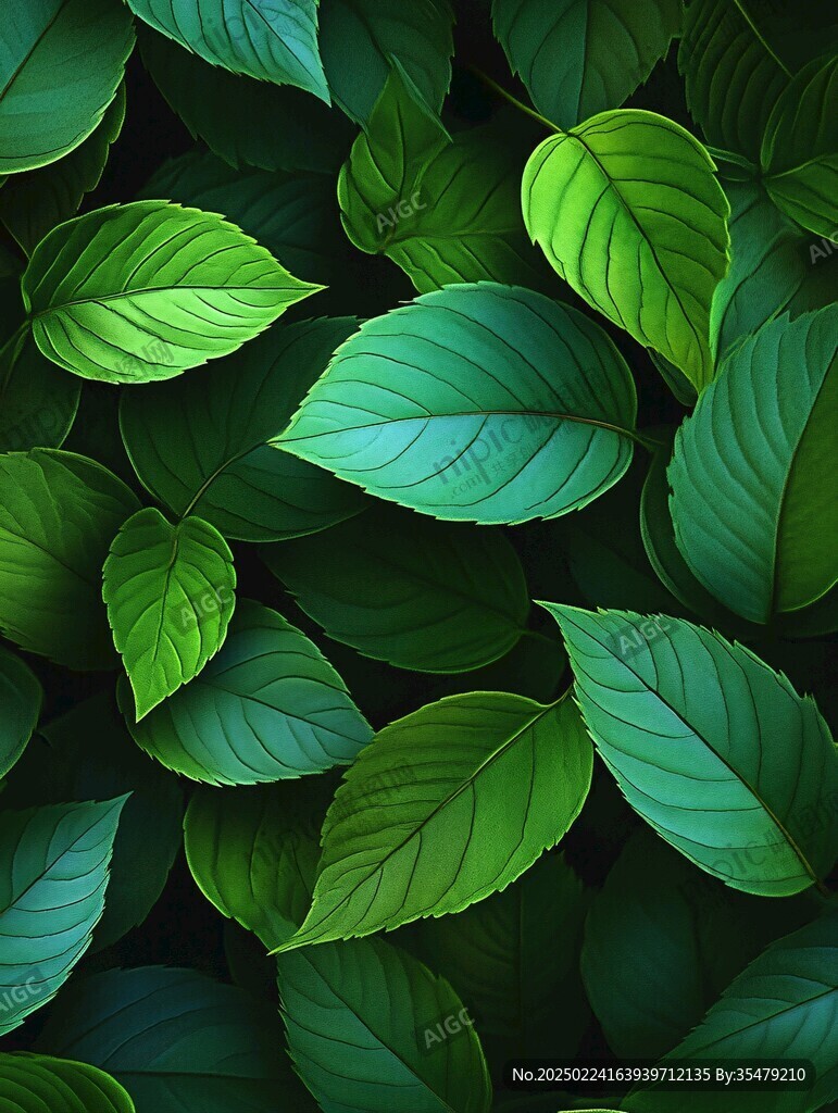 高清绿叶背景图片