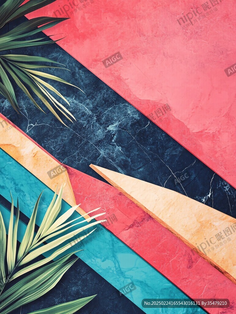 炫彩撞色立体质感背景