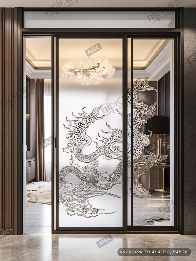 艺术玻璃推拉门